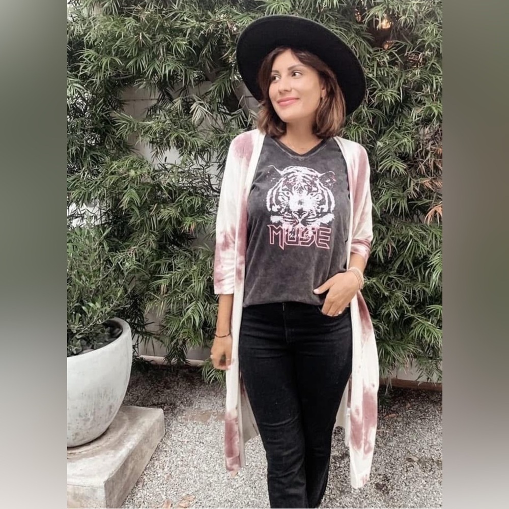 LIKE NEW Olivaceous Tie Dye Sweater Kimono